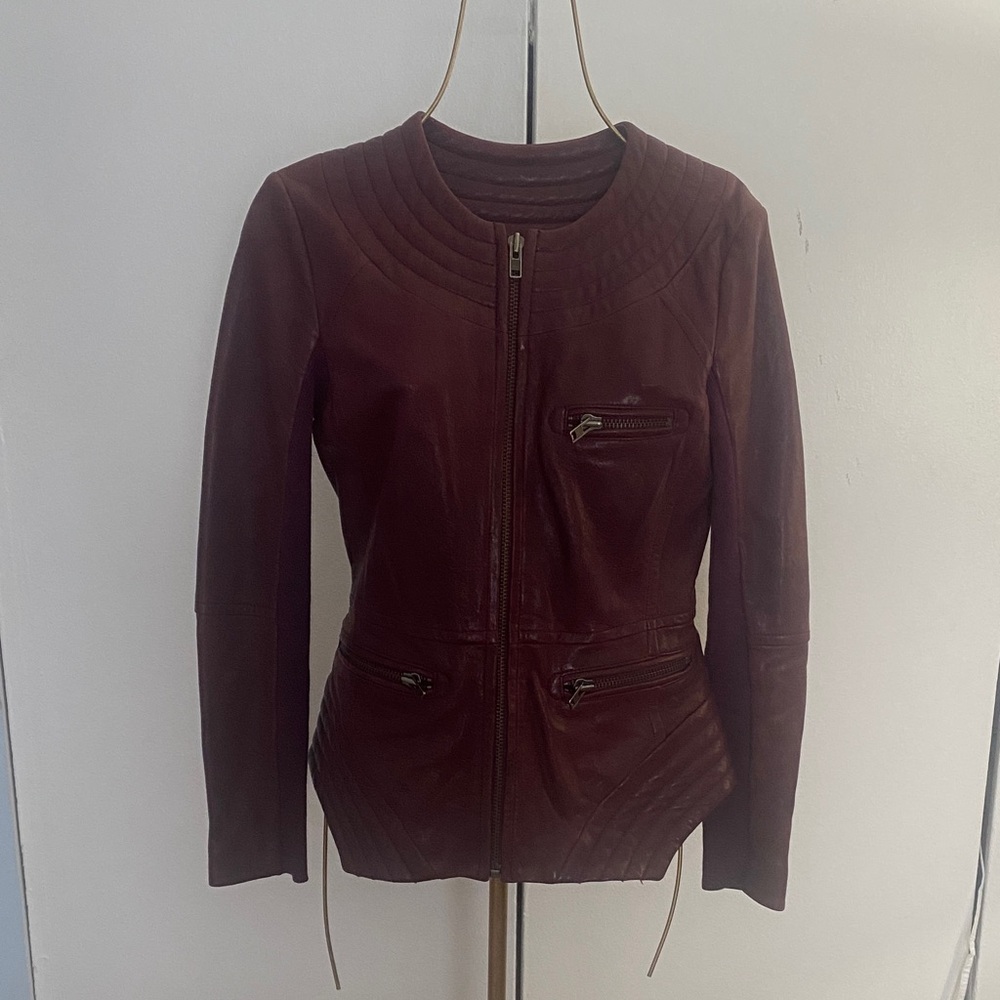 Yigal Azrouel Deep Red Leather Jacket